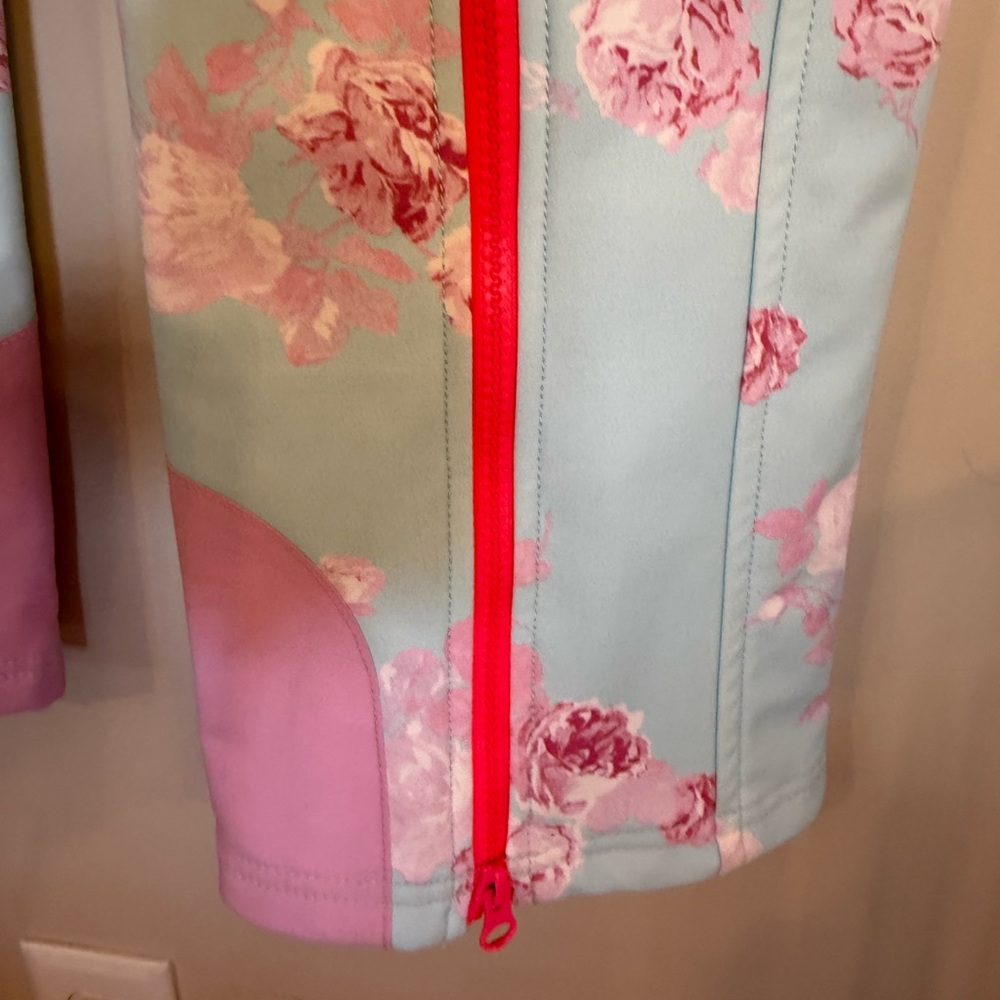 LoveShackFancy x Bogner Fire + Ice Ski Pants Quiet Tide Blue/Pink Floral Print - Picture 12 of 16